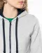 K467 - Damessweater met rits en capuchon in contrasterende kleur Black / Fine Grey