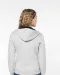 K467 - Damessweater met rits en capuchon in contrasterende kleur Black / Fine Grey