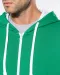 K466 - Herensweater met rits en capuchon in contrasterende kleur Black / Fine Grey