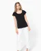 K384 - Dames-t-shirt korte mouwen met boothals Black