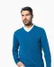 K982 - Premium pullover V-hals Mykonos Blue Heather