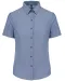 K536 - Dames Oxford blouse korte mouwen Oxford Cobalt Blue