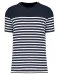 K3033 - Marine-t-shirt ronde hals Bio heren Navy / White Stripes