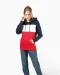 K4016 - Driekleurige unisex sweater met capuchon Black / White / Basalt Grey