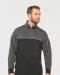 WK404 - Ecologische uniseks sweater met ritskraag Black / Forest Green