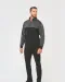 WK404 - Ecologische uniseks sweater met ritskraag Black / Forest Green