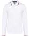 K280 - Heren polo van piquétricot met lange mouwen White / Navy / Red