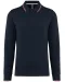 K280 - Heren polo van piquétricot met lange mouwen Navy / Red / White