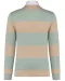 K285 - Gestreepte uniseks polo lange mouwen Sage / Light Sand Stripes