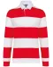 K285 - Gestreepte uniseks polo lange mouwen Red / White Stripes