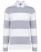 K285 - Gestreepte uniseks polo lange mouwen Oxford Grey / White Stripes