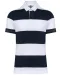 K286 - Gestreepte uniseks polo korte mouwen Navy / White Stripes