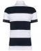 K286 - Gestreepte uniseks polo korte mouwen Navy / White Stripes