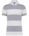 K286 - Gestreepte uniseks polo korte mouwen Oxford Grey / White Stripes