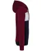 K4016 - Driekleurige unisex sweater met capuchon Wine / White / Navy