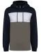 K4016 - Driekleurige unisex sweater met capuchon Navy / White / Basalt Grey