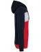 K4016 - Driekleurige unisex sweater met capuchon Navy / White / Red