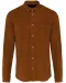 K599 - Heren overhemd met lange mouwen in ribfluweel Washed Brandy
