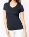 K3003 - Dames-t-shirt Supima® V-hals korte mouwen Black