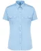 K504 - Damespilootoverhemd korte mouwen Sky Blue