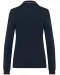 K281 - Dames polo van piquétricot met lange mouwen Navy / Red / White