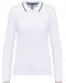 K281 - Dames polo van piquétricot met lange mouwen White / Navy / Red