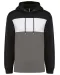 K4016 - Driekleurige unisex sweater met capuchon Black / White / Basalt Grey