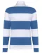 K285 - Gestreepte uniseks polo lange mouwen Light Royal Blue / White Stripes