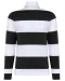 K285 - Gestreepte uniseks polo lange mouwen Black / White Stripes