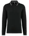 K280 - Heren polo van piquétricot met lange mouwen Black / Light Grey / White