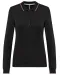 K281 - Dames polo van piquétricot met lange mouwen Black / Red / White