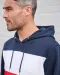 K4016 - Driekleurige unisex sweater met capuchon Black / White / Basalt Grey