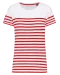 K3034 - Marine-t-shirt ronde hals Bio dames White / Red Stripe