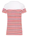 K3034 - Marine-t-shirt ronde hals Bio dames White / Red Stripe