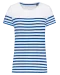 K3034 - Marine-t-shirt ronde hals Bio dames White / Royal Blue Stripe