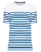 K3033 - Marine-t-shirt ronde hals Bio heren White / Royal Blue Stripe