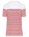 K3033 - Marine-t-shirt ronde hals Bio heren White / Red Stripe
