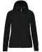K464 - Damessweater met rits en capuchon Black