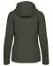 K464 - Damessweater met rits en capuchon Dark Khaki