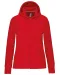 K464 - Damessweater met rits en capuchon Red