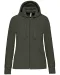 K464 - Damessweater met rits en capuchon Dark Khaki