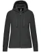 K464 - Damessweater met rits en capuchon Dark Grey