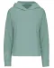 K494 - Bio lounge damessweater met capuchon Sage