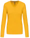 K382 - Dames t-shirt V-hals lange mouwen Yellow