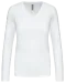 K382 - Dames t-shirt V-hals lange mouwen White