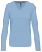 K382 - Dames t-shirt V-hals lange mouwen Sky Blue
