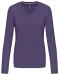 K382 - Dames t-shirt V-hals lange mouwen Purple