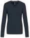 K382 - Dames t-shirt V-hals lange mouwen Navy