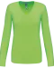 K382 - Dames t-shirt V-hals lange mouwen Lime