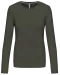 K383 - Dames T-shirt ronde hals lange mouwen Dark Khaki